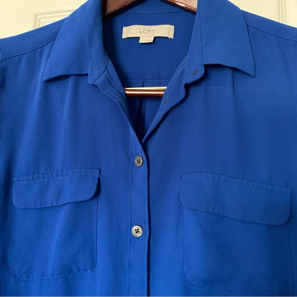 Electric Blue Blouse Size M - Picture 4 of 6